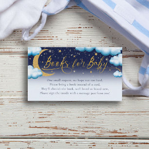 Twinkle Little Star Blue Boy Baby shower Boeken Informatiekaartje