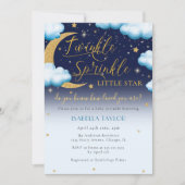 Twinkle Little Star Blue Boy Baby Sprinkle Kaart (Voorkant)