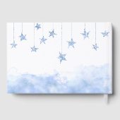 Twinkle Little Star Blue Clouds Boy Baby Shower Gastenboek (Achterkant)
