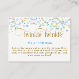 Twinkle Little Star Blue Gold Boek Aanvraag Kaart