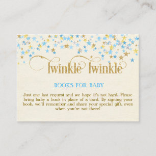 Twinkle Little Star Blue Gold Boek Aanvraag Kaart