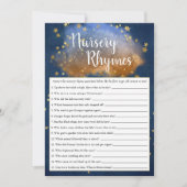 Twinkle Little Star | Blue Gold Nursery Rhyme Quiz Kaart (Voorkant)