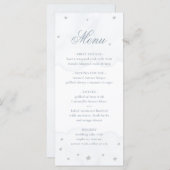 Twinkle Little Star Blue Grey Elegant Baby shower Menu (Voorkant / Achterkant)