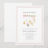 Twinkle Little Star Boho Bows Baby shower Kaart (Voorkant / Achterkant)