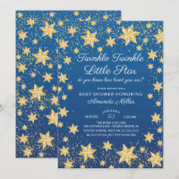 Twinkle Little Star Boys Baby shower Uitnodiging