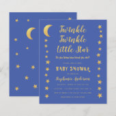 Twinkle Little Star Budget Baby shower Invitation (Voorkant / Achterkant)