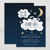 Twinkle Little Star Bunny Boy Baby shower Kaart (Voorkant / Achterkant)