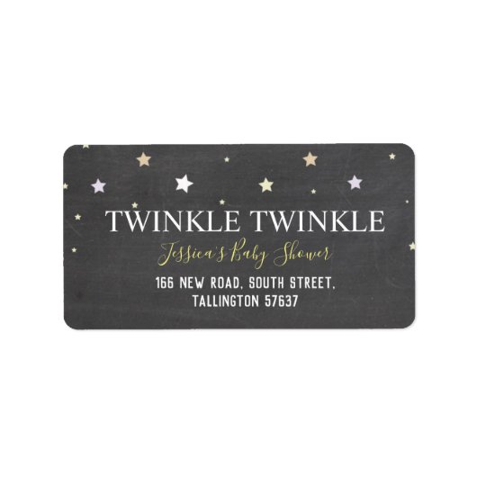 Twinkle Little Star Chalk Baby Étiquettes de adres (Devant)