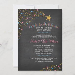 Twinkle Little Star Chalkboard Gender Rekalpartij Kaart