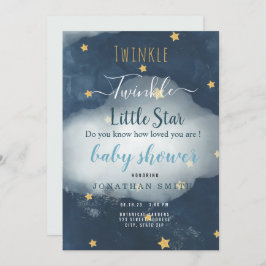 Twinkle Little Star & Cloud Baby shower Invitation