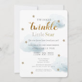 Twinkle Little Star & Cloud Baby shower Invitation Kaart (Voorkant)
