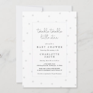Twinkle Little Star Elegant Baby shower Grey Kaart