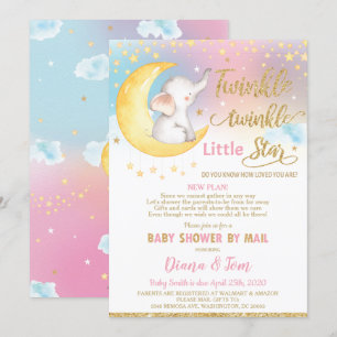 Twinkle Little Star Elephant Baby shower by Mail Kaart