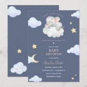 Twinkle Little Star Elephant Baby shower Kaart (Voorkant / Achterkant)