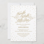 Twinkle Little Star Fancy Gold & White Baby shower Kaart (Voorkant)