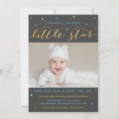 Twinkle Little Star First Birthday Invitation Boy (Devant)
