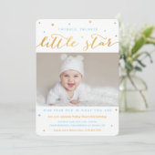 Twinkle Little Star First Birthday Invitation Boy (Debout devant)