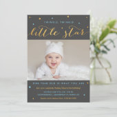 Twinkle Little Star First Birthday Invitation Boy Kaart (Staand voorkant)