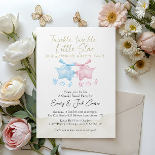 Twinkle Little Star Geslacht Reveal Coquette Bow Kaart