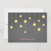 Twinkle Little Star Girl Twins Baby shower Custom Kaart (Achterkant)