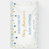 Twinkle Little Star Gold Blue Sparkle Backdrop Spandoek (Verticaal)