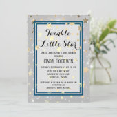Twinkle Little Star Gold Glitter Baby shower Kaart (Staand voorkant)