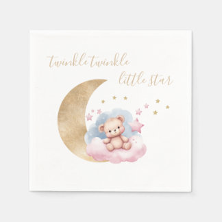 Twinkle Little Star Gold Moon Baby shower Servet