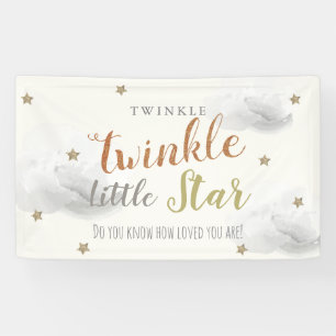 Twinkle Little Star Grey Baby shower Banner