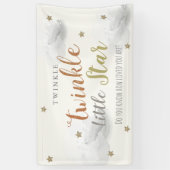 Twinkle Little Star Grey Baby shower Banner (Verticaal)