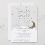 Twinkle Little Star Grey Baby shower per Mail Kaart (Voorkant)