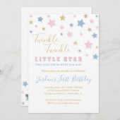 Twinkle Little Star Invitation premier anniversair (Devant / Derrière)