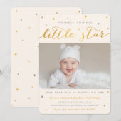 Twinkle Little Star Invitations pour le premier an (Devant / Derrière)