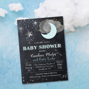 Twinkle Little Star Maan Baby Shower Uitnodiging
