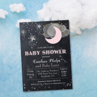 Twinkle Little Star Maan Baby Shower Uitnodiging