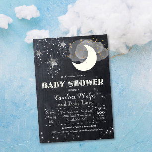 Twinkle Little Star Maan Baby Shower Uitnodiging