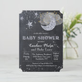 Twinkle Little Star Moon Baby shower Invitation Kaart (Staand voorkant)