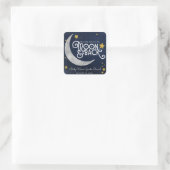 Twinkle Little Star Moon & Back Baby shower Vierkante Sticker (Tas)