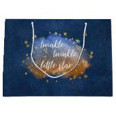 Twinkle Little Star | Navy Blue Copper Gold Dust Groot Cadeauzakje (Voorkant)