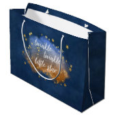 Twinkle Little Star | Navy Blue Copper Gold Dust Groot Cadeauzakje (Achterkant Gekanteld)