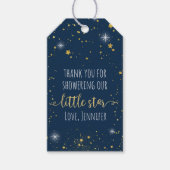 Twinkle Little Star Navy & Gold Baby shower Cadeaulabel (Voorkant)