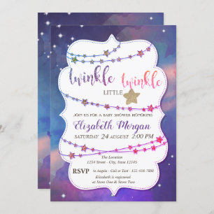 Twinkle Little Star Paint Splash Baby shower Kaart