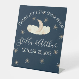 Twinkle Little Star Party - Celestial Geslacht Reclamebord Met Voetstuk