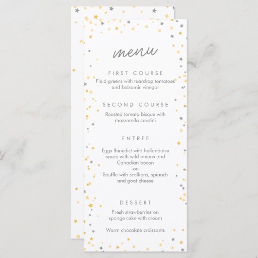 Twinkle Little Star Party / Menu douche (Devant / Derrière)