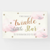 Twinkle Little Star Pink Baby shower Banner (Horizontaal)