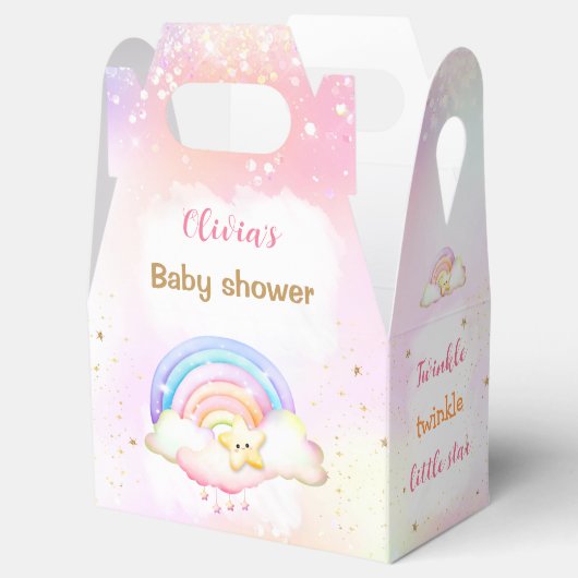 Twinkle Little Star Rainbow Baby shower Small Bedankdoosjes (Geopend)