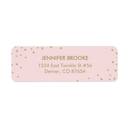 Twinkle Little Star Return-adreslabels | Roze Etiket (Voorkant)