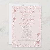 Twinkle Little Star Roos Gold Girl Baby shower Kaart (Voorkant)