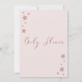 Twinkle Little Star Roos Gold Girl Baby shower Kaart (Achterkant)