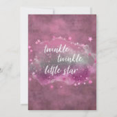 Twinkle Little Star | Roze grijze kalk Kaart (Achterkant)