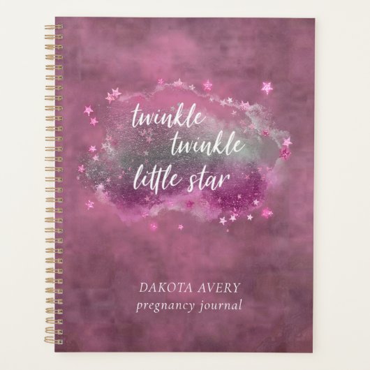 Twinkle Little Star | Roze Mint Green Zwangerschap Planner (Voorkant)